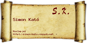 Simon Kató névjegykártya
